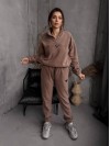 Жіночий костюм флісовий кавового кольору 35622