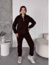 Жіночий костюм флісовий коричневого кольору 35623