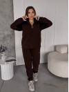 Жіночий костюм флісовий коричневого кольору 35623