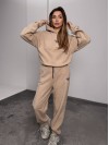 Жіночий костюм флісовий з капюшоном бежевого кольору 35900