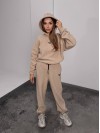 Жіночий костюм флісовий з капюшоном бежевого кольору 35900