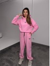 Жіночий костюм флісовий з капюшоном рожевого кольору 35904