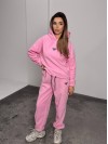 Жіночий костюм флісовий з капюшоном рожевого кольору 35904