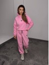 Жіночий костюм флісовий з капюшоном рожевого кольору 35904