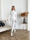 Жіночий костюм гольф+лосiни молочного кольору 35006