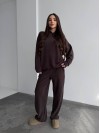 Жіночий костюм iз плюшевого флісу коричневого кольору 35716
