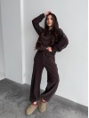 Жіночий костюм iз плюшевого флісу коричневого кольору 35716