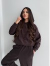 Жіночий костюм iз плюшевого флісу коричневого кольору 35716