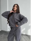 Жіночий костюм iз плюшевого флісу сiрого кольору 35720