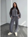 Жіночий костюм iз плюшевого флісу сiрого кольору 35720