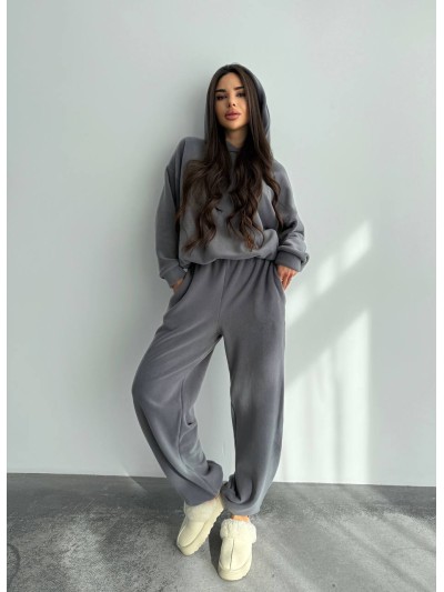 Жіночий костюм iз плюшевого флісу сiрого кольору 35720