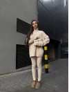 Женский костюм свитер+лосины бежевого цвета 34770