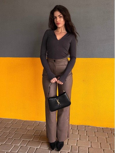 Жіночий легкий лонгслів графiтового кольору 35451