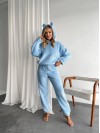 Женский махровый домашний костюм голубого цвета 35615