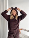 Женский махровый домашний костюм коричневого цвета 35616