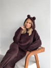 Женский махровый домашний костюм коричневого цвета 35616