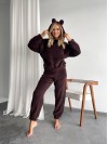 Женский махровый домашний костюм коричневого цвета 35616