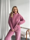 Женский махровый домашний костюм пудрового цвета 29414