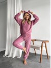 Женский махровый домашний костюм пудрового цвета 29414