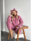 Женский махровый домашний костюм пудрового цвета 29414