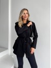 Женский пиджак с плечиками черного цвета 35221