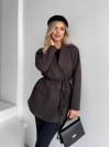 Женский пиджак с плечиками коричневого цвета 35224