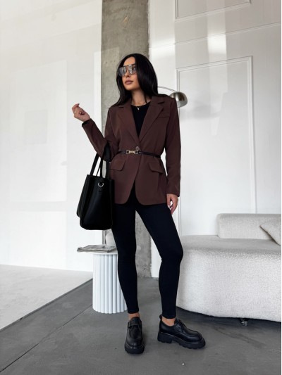 Женский пиджак коричневого цвета 34483