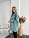 Женский удлиненный свитшот на флисе фисташкового цвета 35056