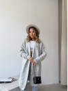 Женский удлиненный кардиган серого цвета 34287