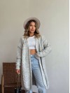 Женский удлиненный кардиган серого цвета 34287
