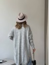 Женский удлиненный кардиган серого цвета 34287