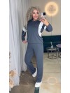 Жіночий повсякденний костюм графiтового кольору 34985