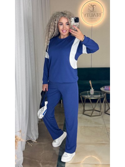 Жіночий повсякденний костюм синього кольору 34988