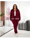 Жiночий прогулянковий костюм iз замшу бордового кольору 35380