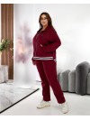 Жiночий прогулянковий костюм iз замшу бордового кольору 35380