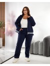 Жiночий прогулянковий костюм iз замшу синього кольору 35378
