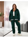 Жiночий прогулянковий костюм iз замшу смарагдового кольору 35381