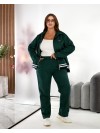 Жiночий прогулянковий костюм iз замшу смарагдового кольору 35381