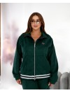 Жiночий прогулянковий костюм iз замшу смарагдового кольору 35381