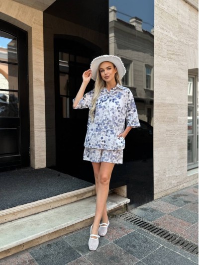 Жiночiй прогулянковий костюм синього кольору 33606