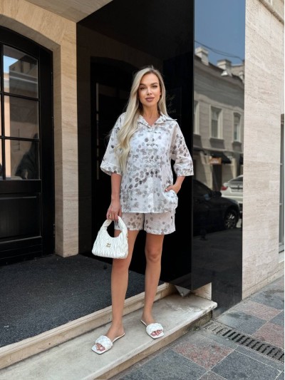 Жiночiй прогулянковий костюм сiрого кольору 33605