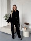 Жіночий прогулянковий костюм з оксамита чорного кольору 36076