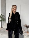 Жіночий прогулянковий костюм з оксамита чорного кольору 36076