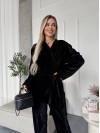 Жіночий прогулянковий костюм з оксамита чорного кольору 36076