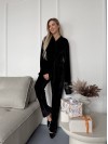 Жіночий прогулянковий костюм з оксамита чорного кольору 36076