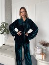 Жіночий прогулянковий костюм з оксамита смарагдового кольору 36078