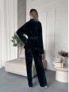 Жіночий прогулянковий костюм з оксамита смарагдового кольору 36078