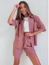 Женский прогулочный костюм с рубашкой пудрового цвета 33614