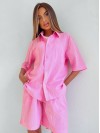 Жiночiй прогулянковий костюм з сорочкою рожевого кольору 33612