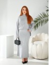 Жiночiй прогулянковий костюм зi спiдницею сiрого кольору 34166